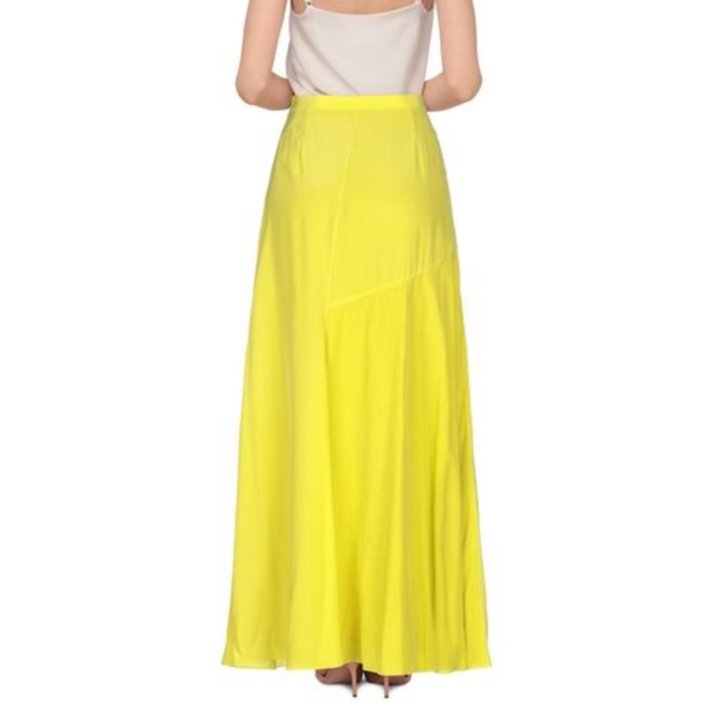 Theory Yellow Silk Skirt